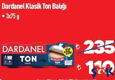 DARDANEL KLASİK TON BALIĞI 3X75 G fiyat ve kampanya bilgisi